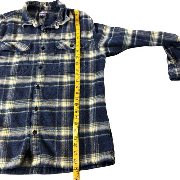 Patagonia Mens Medium Blue Plaid Organic Cotton Button Down Shirt, 53947, Fjord - Picture 9 of 10